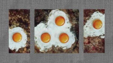 Картина под названием "fried eggs" - Sergey Kolodyazhniy, Подлинное произведение искусства, Масло