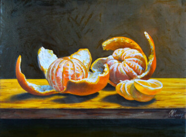 Картина под названием "Still life with tan…" - Sergey Kolodyazhniy, Подлинное произведение искусства, Масло