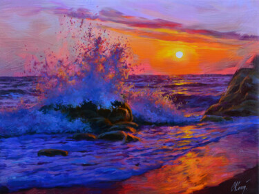 Pittura intitolato "Seascape" da Sergey Kolodyazhniy, Opera d'arte originale, Olio