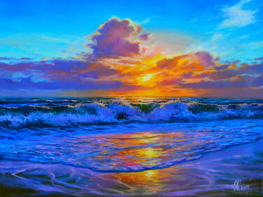 Peinture intitulée "Seascape (ART003500…" par Sergey Kolodyazhniy, Œuvre d'art originale, Huile