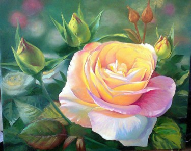 Malerei mit dem Titel "Rose" von Sergey Kolodyazhniy, Original-Kunstwerk, Öl
