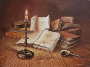 Painting titled "the notes" by Sergey Kolodyazhniy, Original Artwork, Oil
