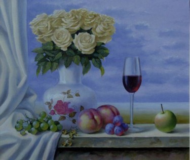 Картина под названием "roses" - Sergey Kolodyazhniy, Подлинное произведение искусства