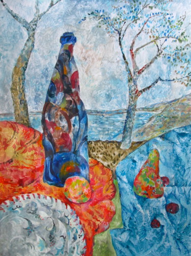 Картина под названием "Open Air Still Life" - Sergey Kostin, Подлинное произведение искусства, Акрил
