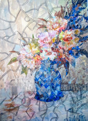 Ζωγραφική με τίτλο "Morning Bouquet" από Sergey Kostin, Αυθεντικά έργα τέχνης, Ακρυλικό