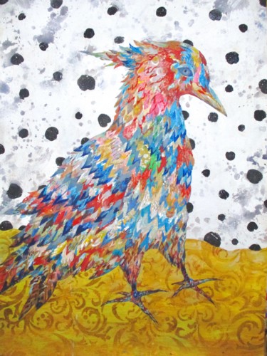 Painting titled "Walking Bird" by Sergey Kostin, Original Artwork, Acrylic