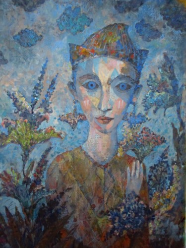 Painting titled "Garden" by Sergey Kostin, Original Artwork, Acrylic