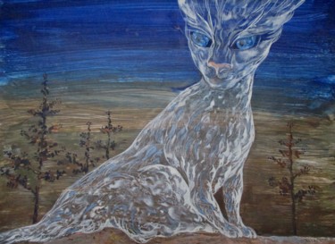 Peinture intitulée "WildcatW" par Sergey Kostin, Œuvre d'art originale, Acrylique