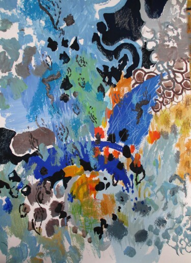 Painting titled "Blue Motion" by Sergey Kostin, Original Artwork, Acrylic