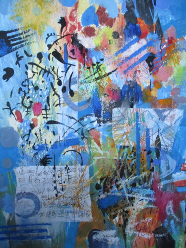 Картина под названием "Abstract World X" - Sergey Kostin, Подлинное произведение искусства, Акрил