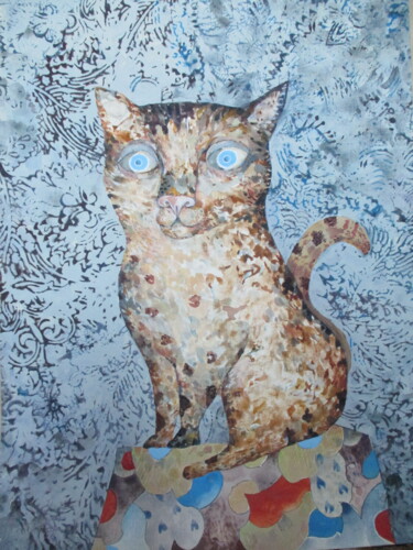 "Posing Cat" başlıklı Tablo Sergey Kostin tarafından, Orijinal sanat, Suluboya