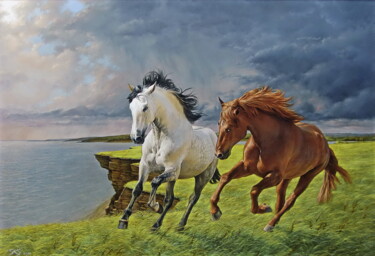 Pintura intitulada "Come together" por Sergey Kuzmin, Obras de arte originais, Óleo Montado em Outro painel rígido