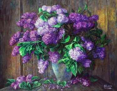 Peinture intitulée "lilac" par Sergey Levin, Œuvre d'art originale, Huile