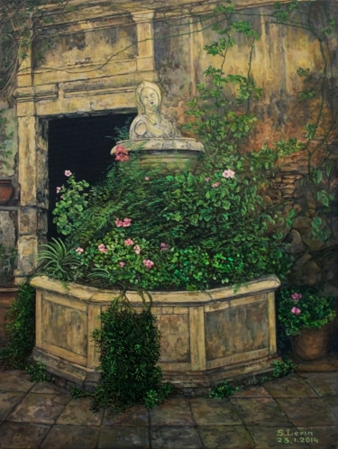 Painting titled "secret portal" by Sergey Levin, Original Artwork, Oil