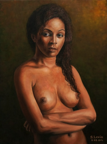 Peinture intitulée "black magic woman" par Sergey Levin, Œuvre d'art originale, Huile