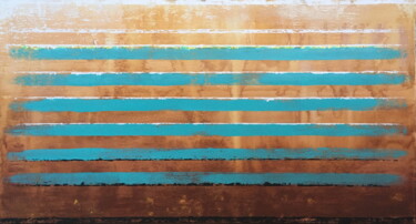 Schilderij getiteld "Stripes." door Sergey Makhov, Origineel Kunstwerk, Acryl Gemonteerd op Frame voor houten brancard