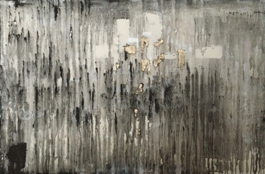 Blind rain. Painting in shades of gray. Peinture intitulée "Blind rain. Paintin…" par Sergey Makhov, Œuvre d'art originale, Acrylique Monté sur Châssis