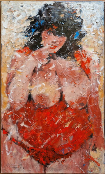 Painting titled "all is well" by Sergey Makhov, Original Artwork, Oil Mounted on Wood Stretcher frame
