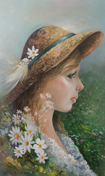 Painting titled "Spring (30x50cm, oi…" by Sergey Miqayelya, Original Artwork, Oil Mounted on Wood Stretcher frame