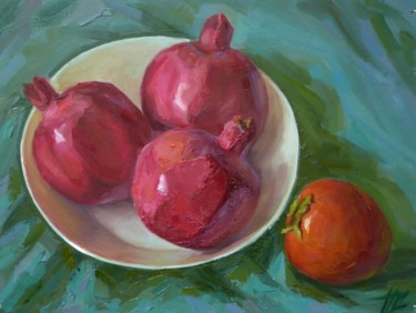 Картина под названием "Южные фрукты" - Sergey Perevozchenko, Подлинное произведение искусства, Масло