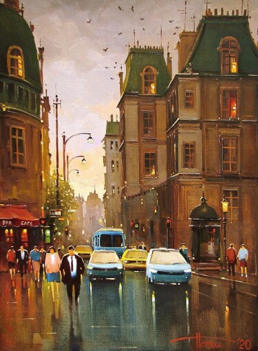 Painting titled "Paris. Dusk. After…" by Sergey Potikha, Original Artwork, Oil