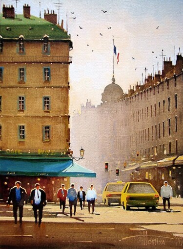 Painting titled "Paris. Sunny corner" by Sergey Potikha, Original Artwork, Oil