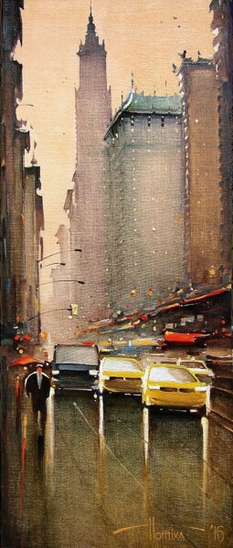 Картина под названием "Chinatown. New York" - Sergey Potikha, Подлинное произведение искусства, Масло