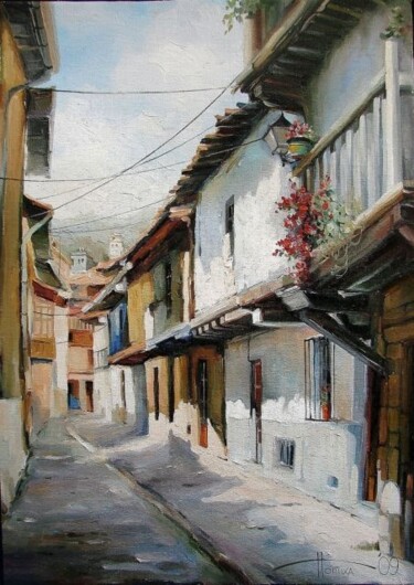 Pintura intitulada "Испания.Старая улоч…" por Sergey Potikha, Obras de arte originais, Óleo