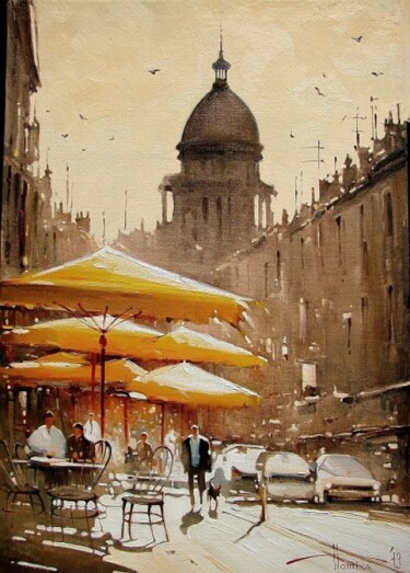 Картина под названием "Париж. Полдень" - Sergey Potikha, Подлинное произведение искусства, Масло