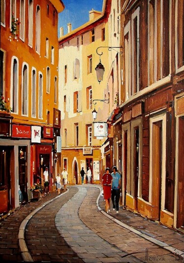 Painting titled "Quiet street. Prove…" by Sergey Potikha, Original Artwork, Oil