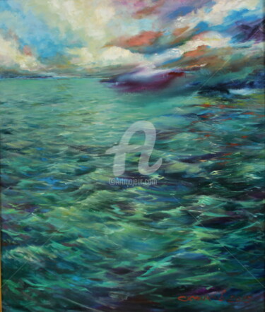 Картина под названием "водная стихия" - Sera, Подлинное произведение искусства, Масло