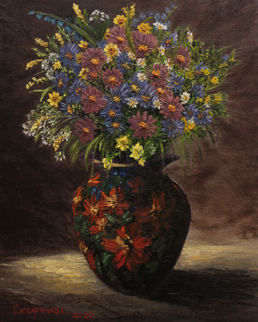 Midsummer Night Bouquet Картина под названием "Midsummer Night Bou…" - Sergey Slesarenko, Подлинное произведение искусства, Масло