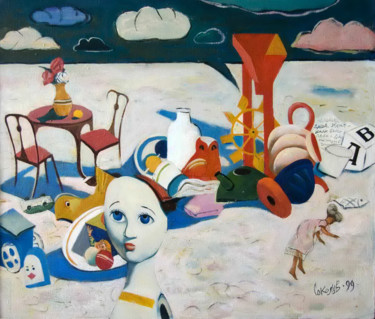 Pittura intitolato "Children's dream" da Sergey Sokolov, Opera d'arte originale, Acrilico