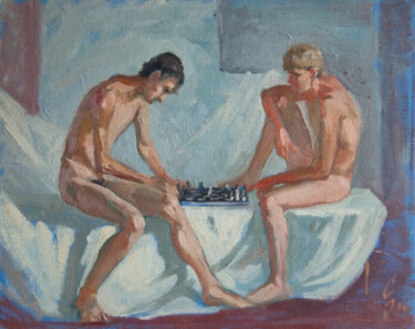 Pintura intitulada "Chess Players" por Sergey Sovkov, Obras de arte originais