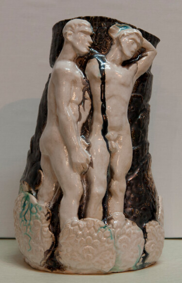 Skulptur mit dem Titel "Shepherd Boys" von Sergey Sovkov, Original-Kunstwerk, Keramik