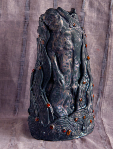 Skulptur mit dem Titel "Starry Night" von Sergey Sovkov, Original-Kunstwerk, Keramik