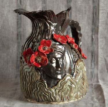 Sculpture titled "Poppies" by Sergey Sovkov, Original Artwork, Ceramics