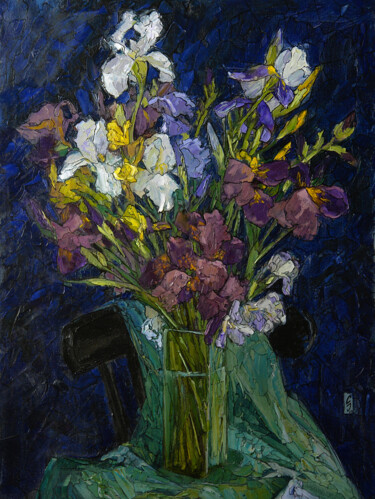 Painting titled "Irises 2" by Sergey Sovkov, Original Artwork