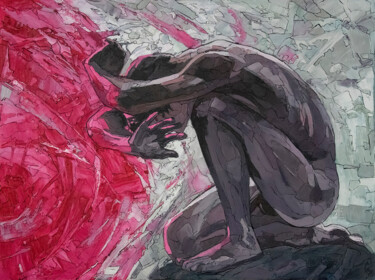 Painting titled "Resistance to pink" by Sergey Sovkov, Original Artwork, Oil Mounted on Wood Stretcher frame
