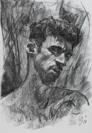 Drawing titled "Faum" by Sergey Sovkov, Original Artwork, Charcoal