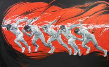 Pittura intitolato "Start" da Sergey Sovkov, Opera d'arte originale, Acrilico