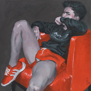 Malarstwo zatytułowany „Red armchair” autorstwa Sergey Sovkov, Oryginalna praca, Akryl