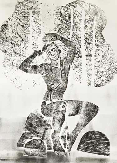 Drawing titled "Hot day 4" by Sergey Sovkov, Original Artwork, Collagraphy