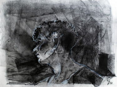 Drawing titled "In profile" by Sergey Sovkov, Original Artwork, Monotype