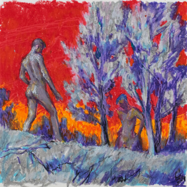 Drawing titled "On the Sunset" by Sergey Sovkov, Original Artwork, Pastel
