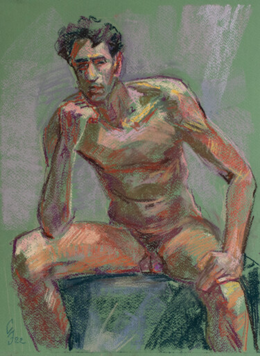 Dibujo titulada "Nude model. Ossi" por Sergey Sovkov, Obra de arte original, Pastel