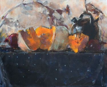 Malerei mit dem Titel "Still life with pum…" von Sergey Sovkov, Original-Kunstwerk, Acryl