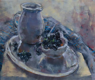Malerei mit dem Titel "Still life with jug…" von Sergey Sovkov, Original-Kunstwerk, Acryl
