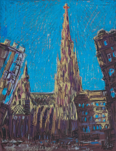 Drawing titled "Main Cathedral" by Sergey Sovkov, Original Artwork, Conté