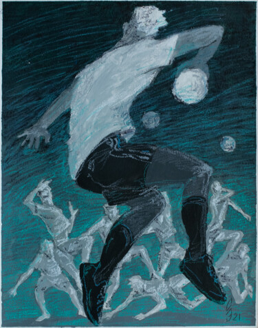 Drawing titled "Ball game." by Sergey Sovkov, Original Artwork, Acrylic